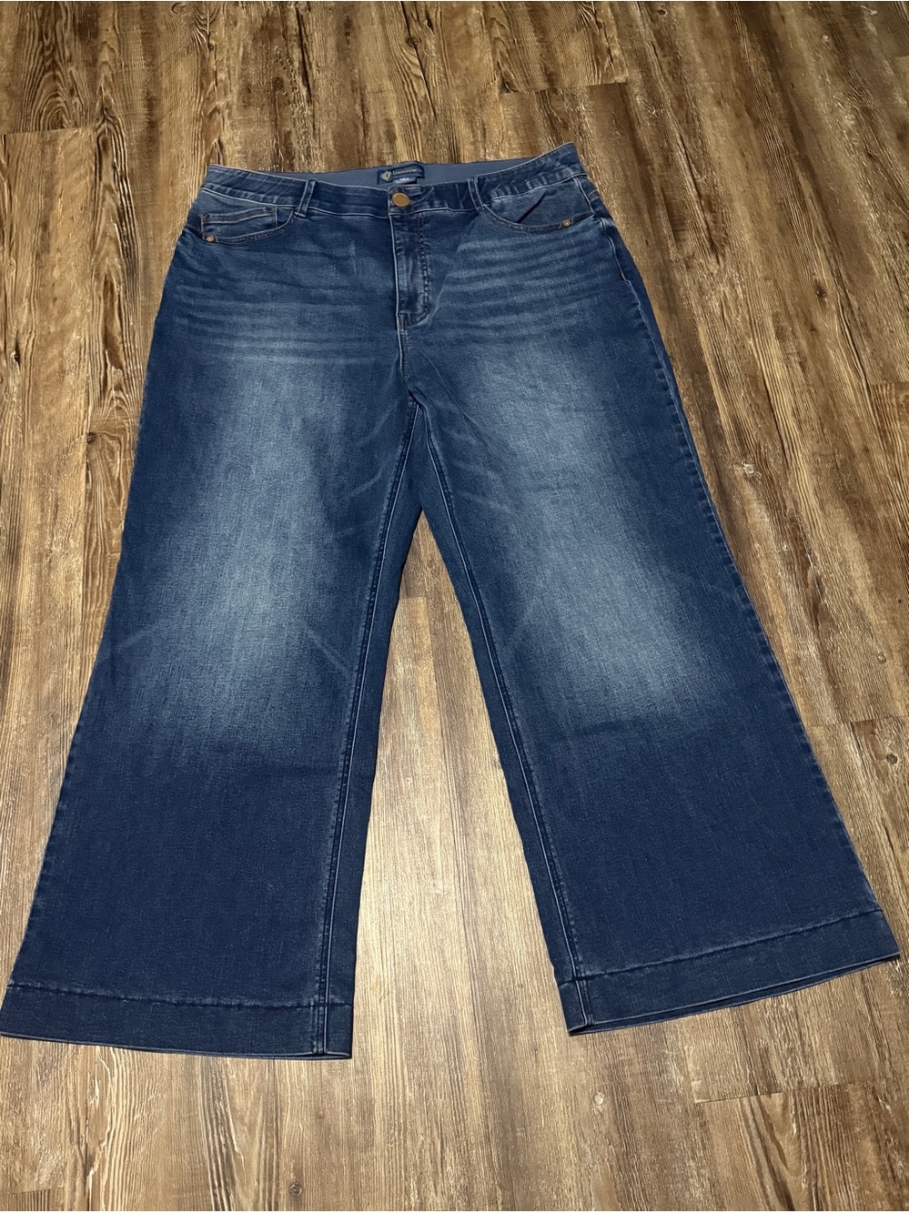Democracy Dark Blue Wide-Leg Flare Jeans
